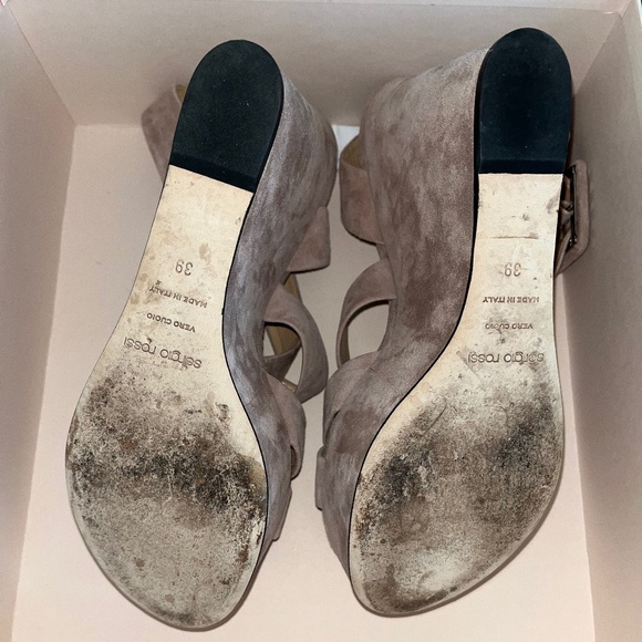 Sergio Rossi 140 mm platform wedges suede with strap around size 39 - Picture 8 of 8